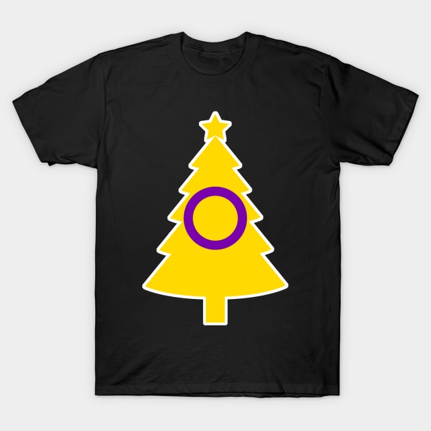 Christmas Tree LGBT Flag Intersex T-Shirt by aaallsmiles